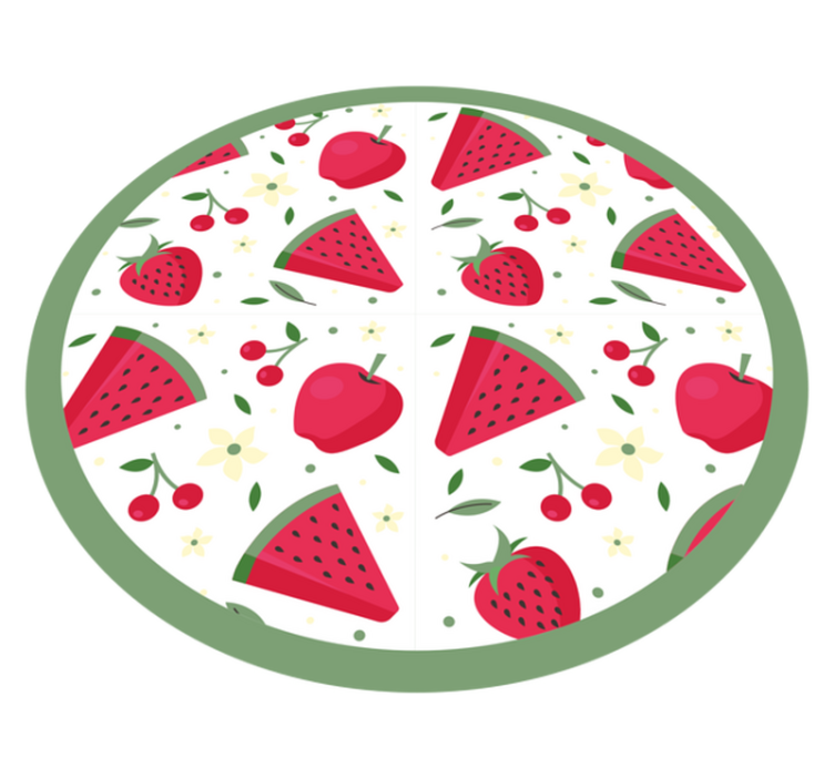 Tapete vinílico cozinha padrão floral de frutas - TenStickers