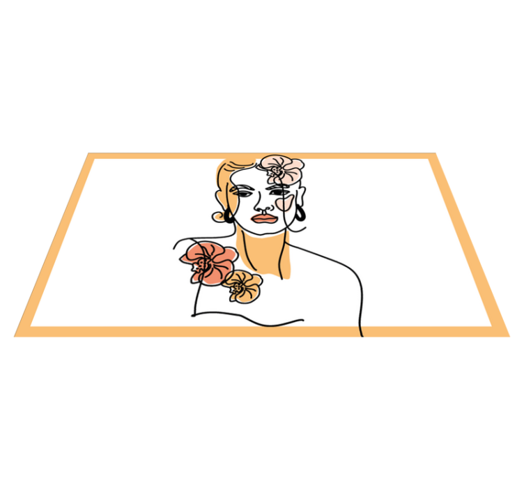 Tapete vinílico moderno retrato floral elegante - TenStickers