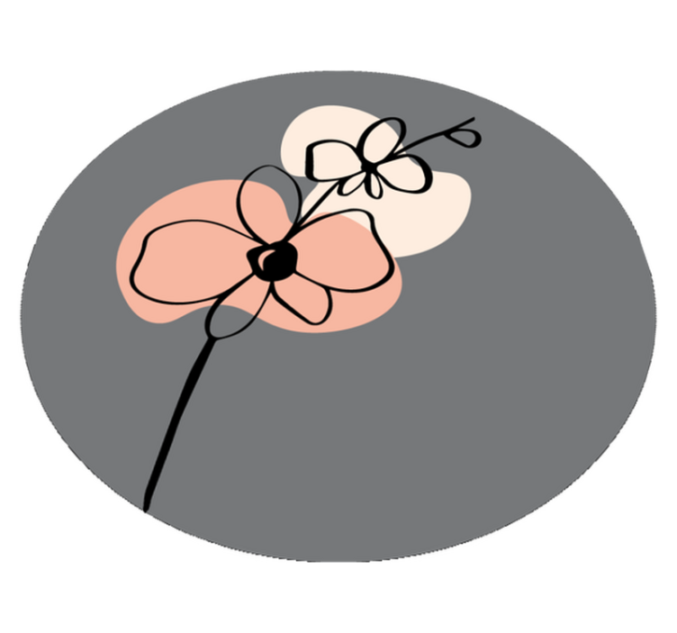 Tapete vinílico flores e plantas design cinza minimalista - TenStickers