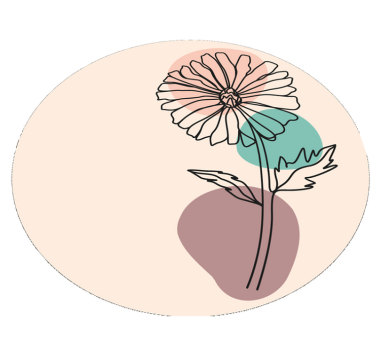 Tapete vinílico flores e plantas silhueta floral elegante - TenStickers