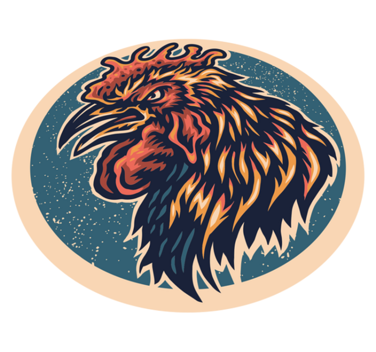 Tapete vinílico juvenil ilustração de cabeça de galo - TenStickers