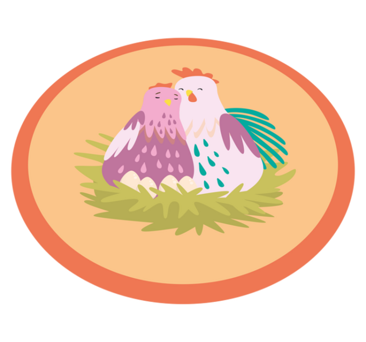 Tapete vinílico redondo amigos emplumados encantadores - TenStickers