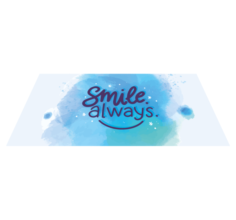 Sorria sempre no tapete em vinil retangular aquarela - TenStickers