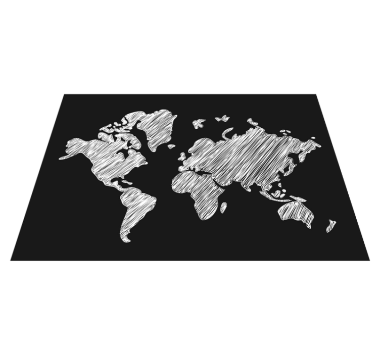 Tapete vinílico de mapa mundial design cinza de quadro-negro - TenStickers