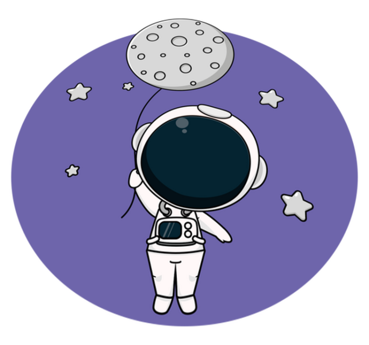 Tapete em vinil infantil astronauta com balão - TenStickers