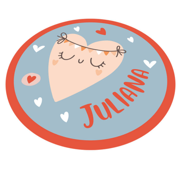 Tapete em vinil infantil coração com nome - TenStickers