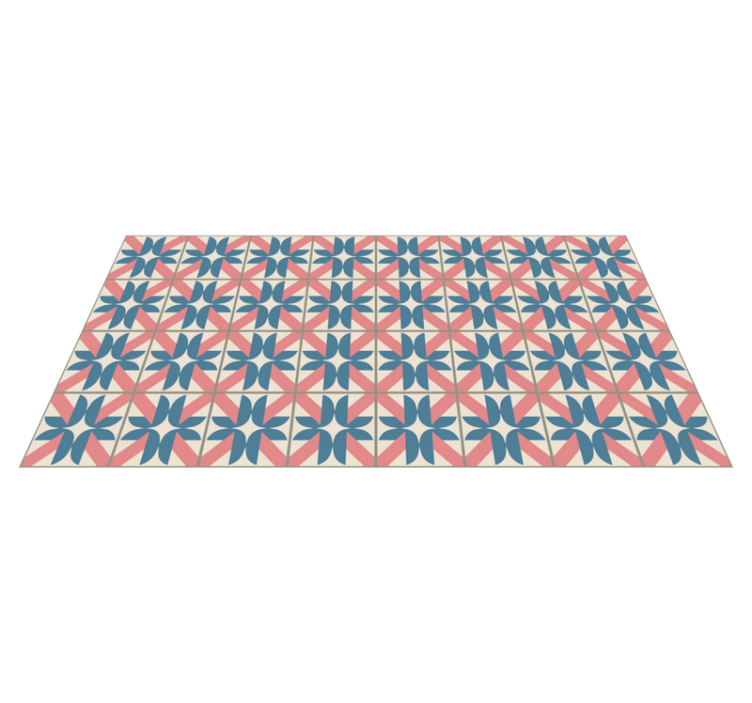Tapete vinílico azulejos padrão geométrico azul rosa - TenStickers
