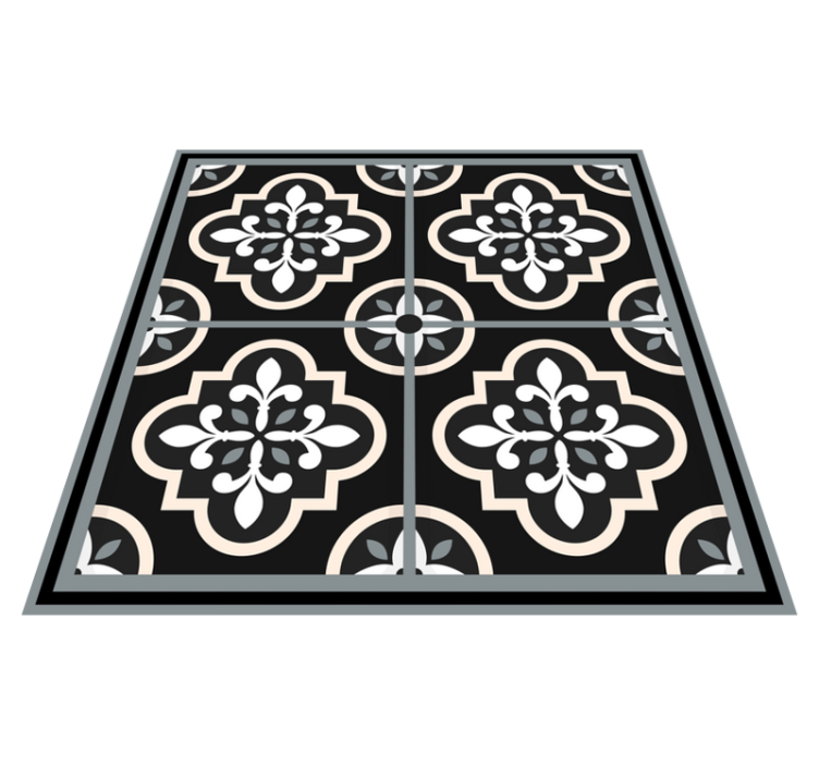 Tapete vinílico azulejos mosaico preto e branco - TenStickers