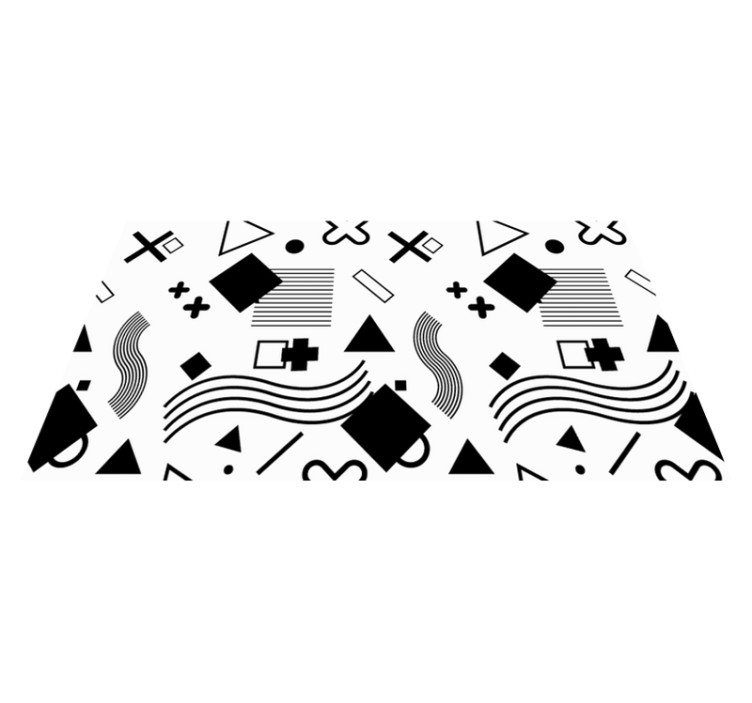 Tapete vinílico geométricas padrões pretos - TenStickers