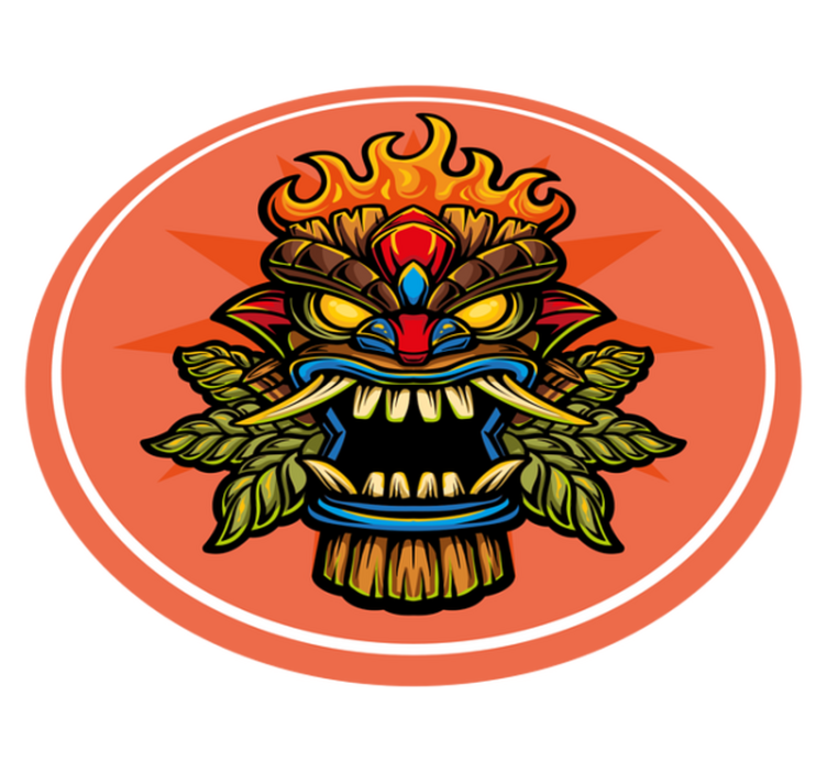 Tapete vinílico juvenil máscara tiki - TenStickers