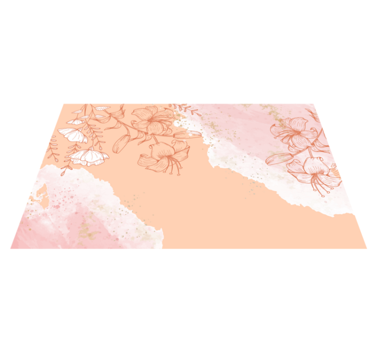 Tapete vinílico natureza blush floral abstrato - TenStickers
