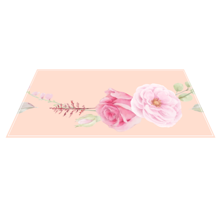 Tapete vinílico flores e plantas botânica rosa blush - TenStickers