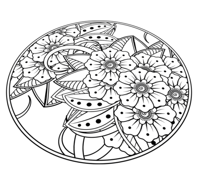 Tapete vinílico de mandala estilo floral - TenStickers