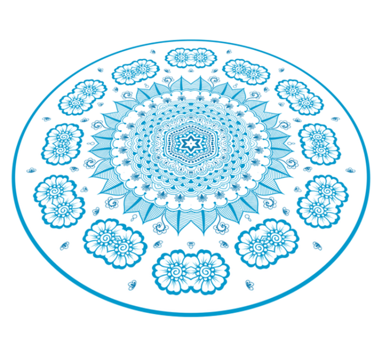 Tapete vinílico de mandala inspiração floral intrincada - TenStickers