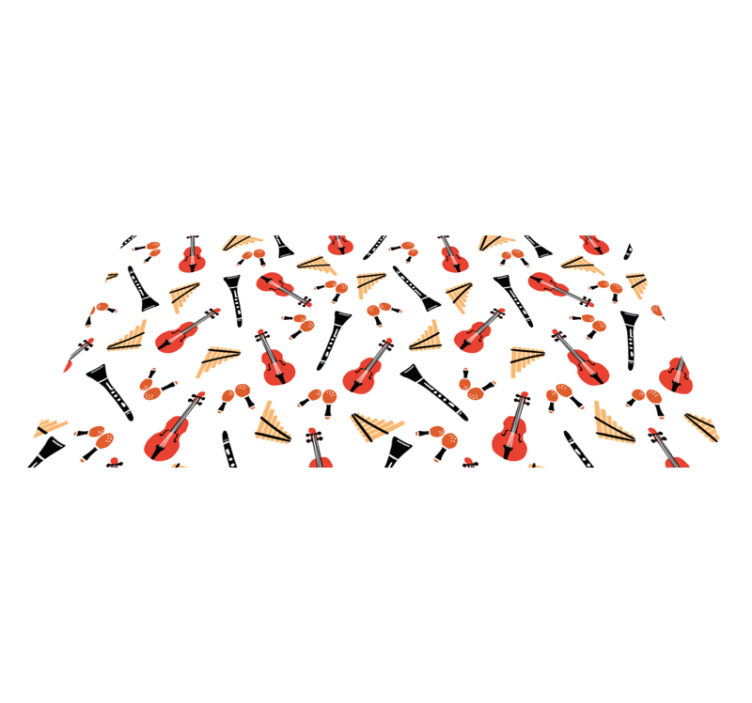 Tapete em vinil infantil padrão de instrumento musical - TenStickers