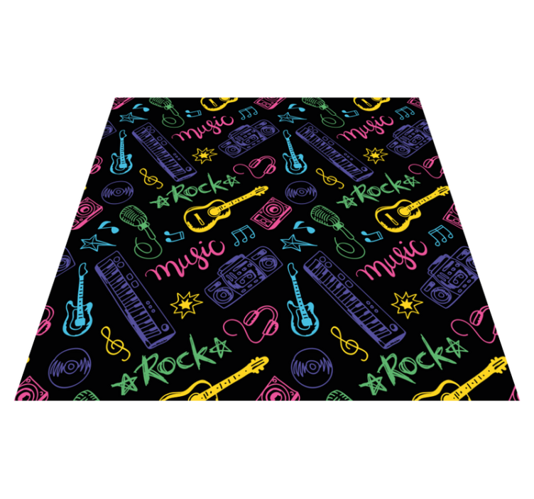 Tapete em vinil infantil tema musical colorido - TenStickers