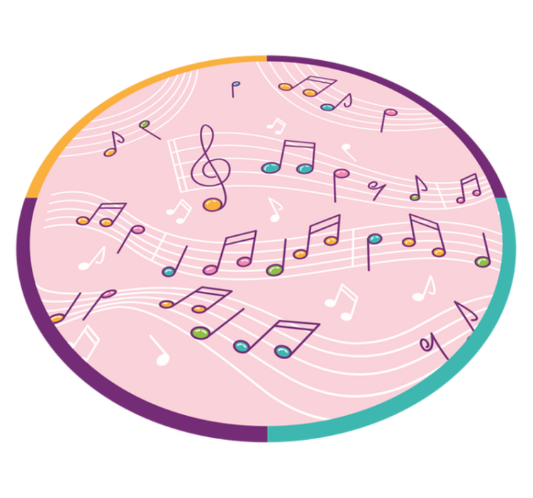 Tapete vinílico juvenil motivo de notas musicais - TenStickers