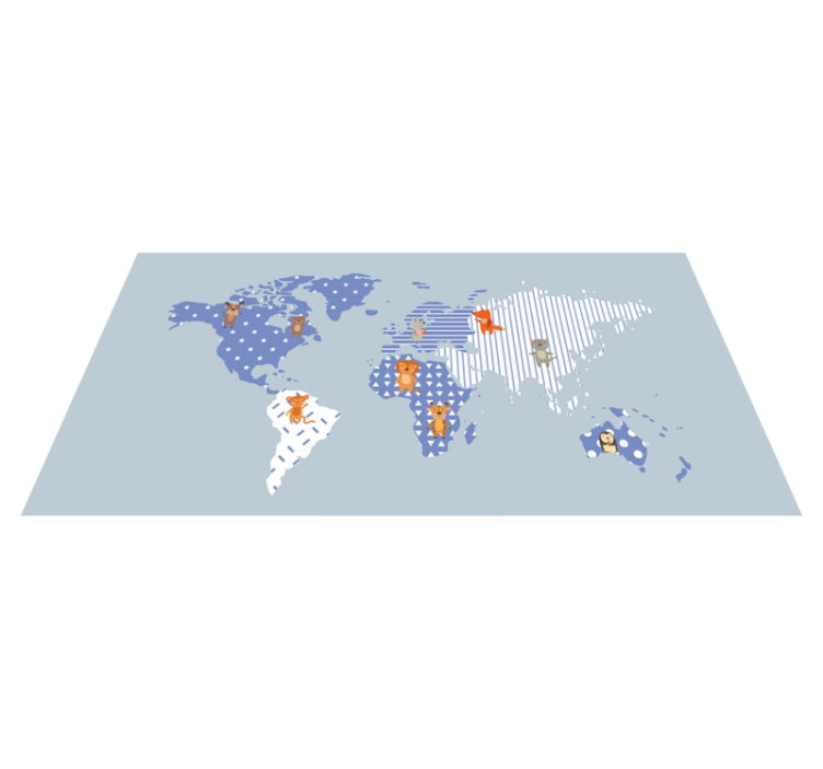 Tapete em vinil infantil aventura no mapa mundial - TenStickers