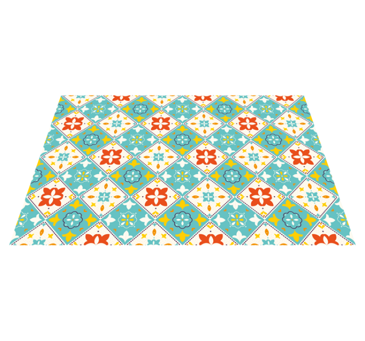 Piso de azulejos em estilo vintage colorido para banheiro - TenStickers