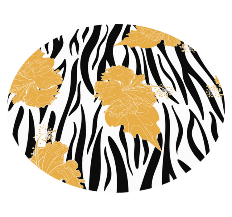 Tapete vinílico estampa de animal motivo de zebra floral - TenStickers