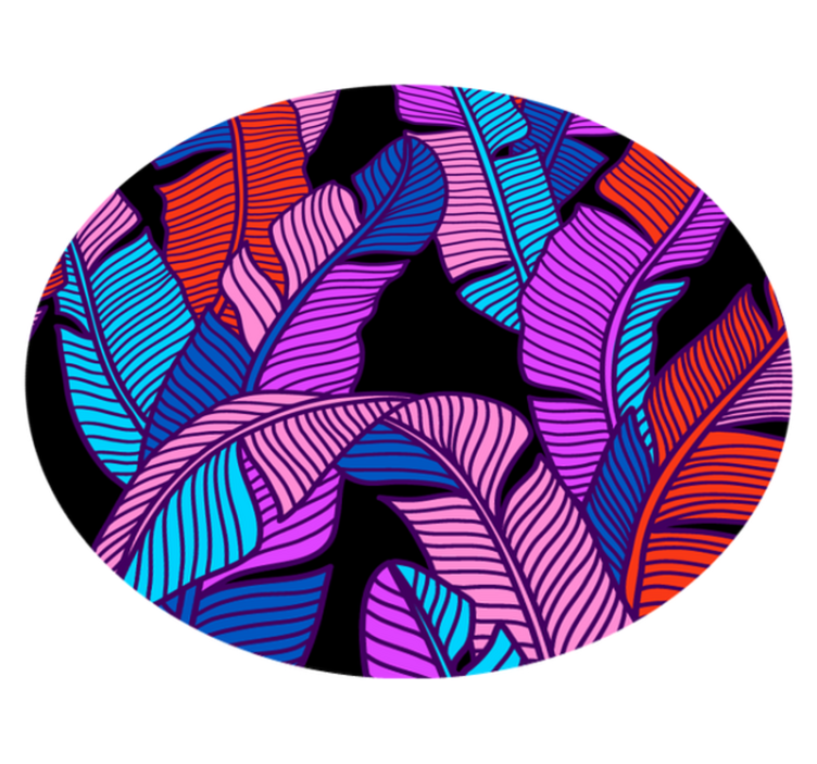 Tapete vinílico flores e plantas elementos de folhas vivas - TenStickers