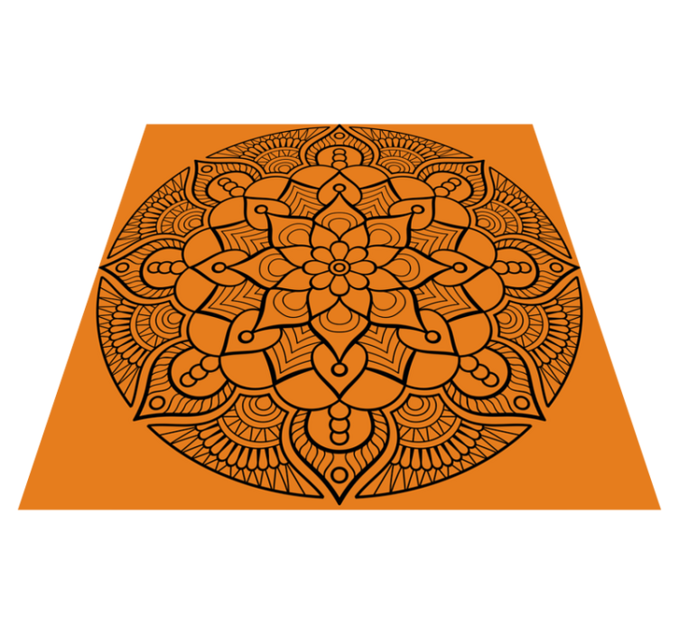 Tapete vinílico de mandala padrão laranja - TenStickers