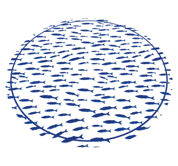 Tapete vinílico estampa de animal cardume de peixes - TenStickers