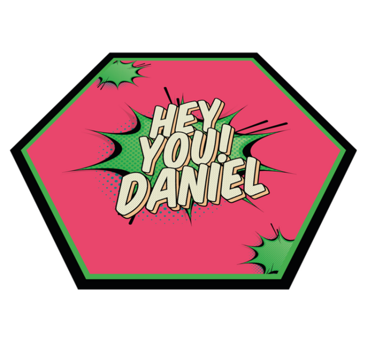 Tapete vinílico com nome saudação em estilo cômico - TenStickers