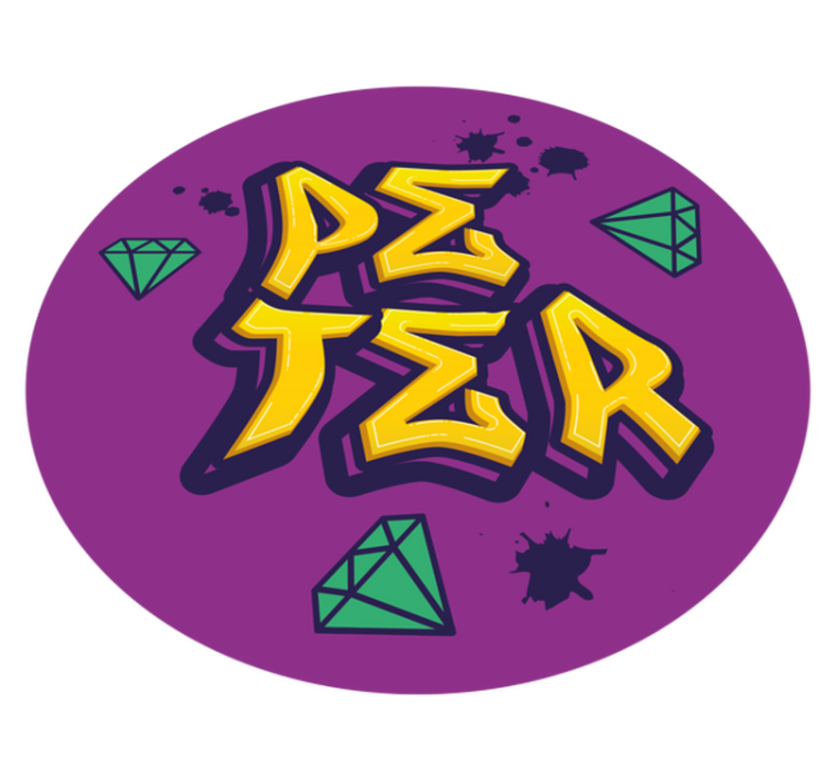 Tapete vinílico com nome arte e diamantes - TenStickers