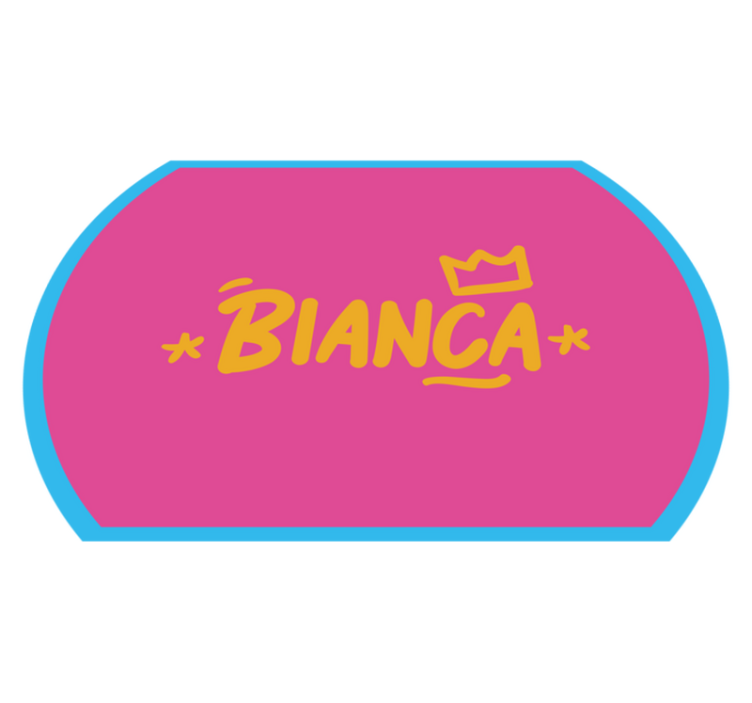 Tapete vinílico com nome bordado em azul - TenStickers