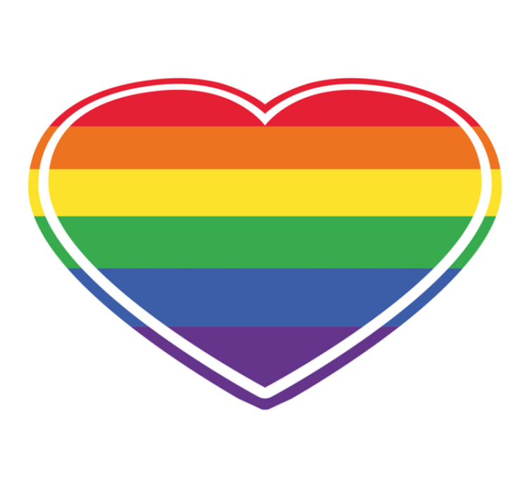 Tapete do quarto do orgulho gay em formato de coração - TenStickers