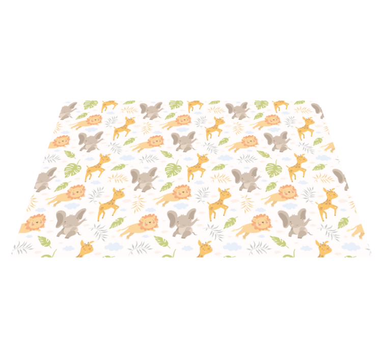 Tapete vinílico infantis criaturas adoráveis de safári - TenStickers