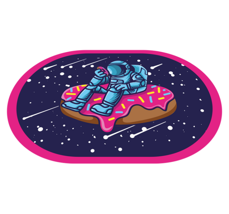 Tapete vinílico juvenil astronauta em donut - TenStickers