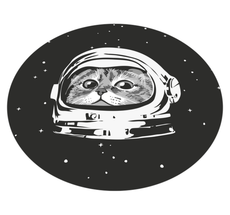 Tapete vinílico infantis aventura do gato espacial - TenStickers