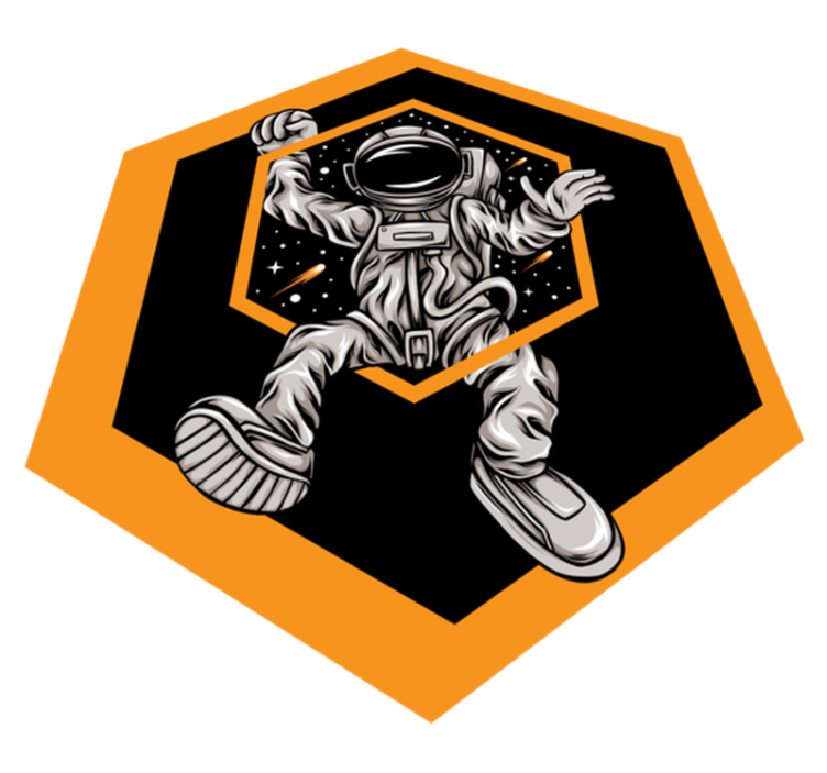 Tapete vinílico estrelas aventura de astronauta cósmico - TenStickers