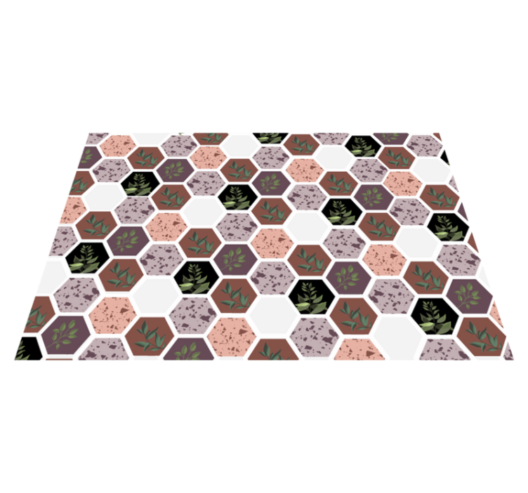 Tapete vinílico natureza padrão de folha hexagonal - TenStickers