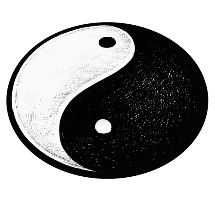 Tapete vinílico redondo símbolo yin yang - TenStickers