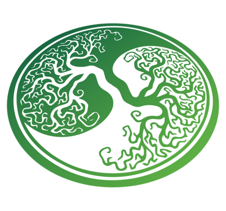 Tapete circular original da árvore da vida yin yang - TenStickers