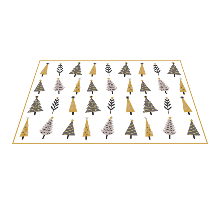 Tapete vinílico do Natal padrão de árvore caprichoso - TenStickers