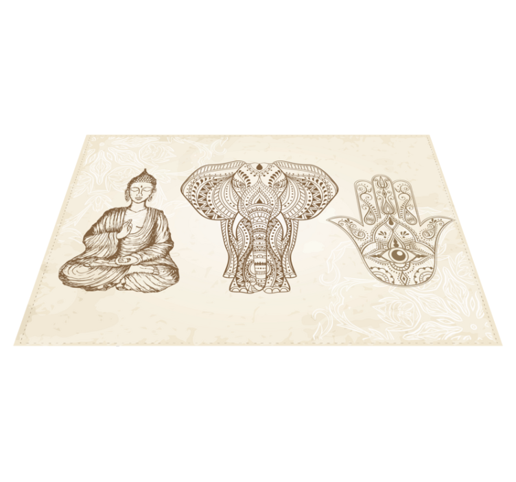 Tapete vinílico de mandala mão de elefante de buda - TenStickers