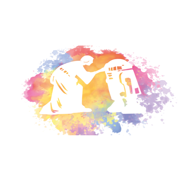 Tapete vinílico juvenil saga galáctica aquarela - TenStickers