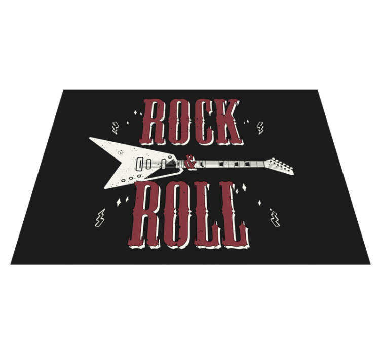 Rock n 'roll com tapete de quarto de produtode guitarra - TenStickers