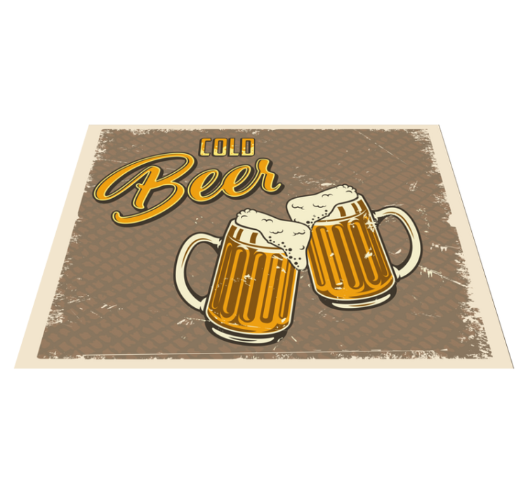 Tapete vinílico vintage canecas de cerveja gelada - TenStickers