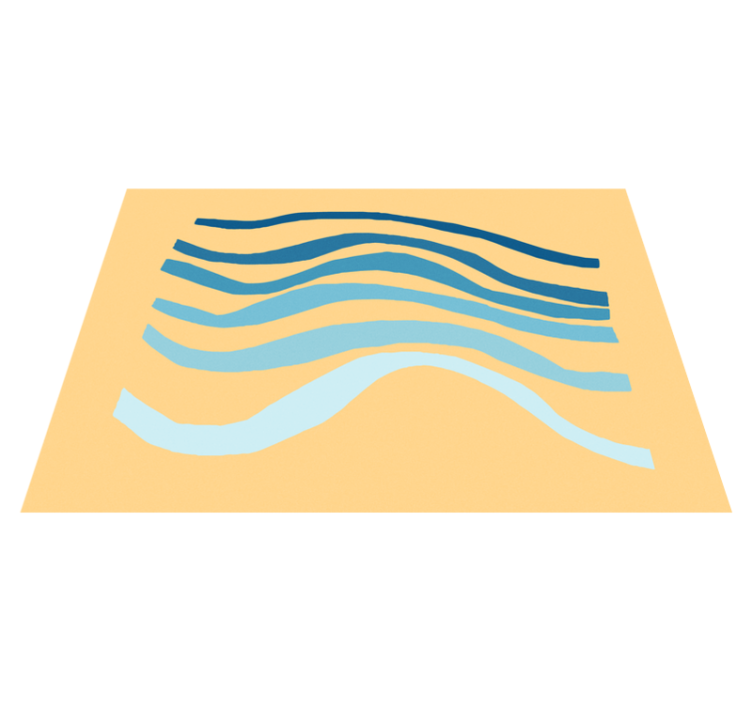 Tapete vinílico minimalista motivo de onda curva - TenStickers