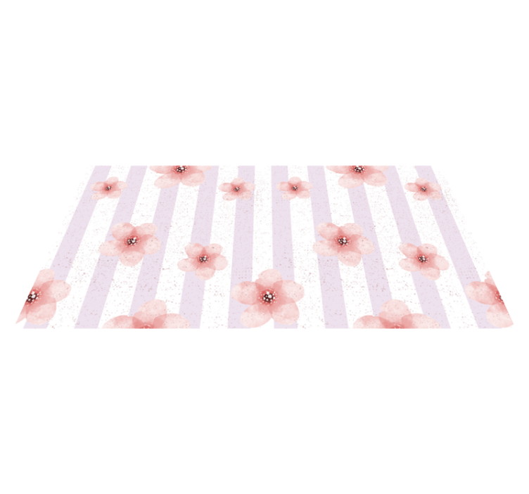 Tapete vinílico flores e plantas listras rosa - TenStickers