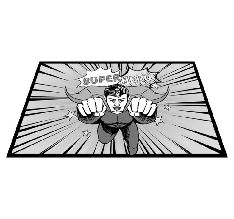 Tapete vinílico infantil gráfico dinâmico de super-heróis - TenStickers