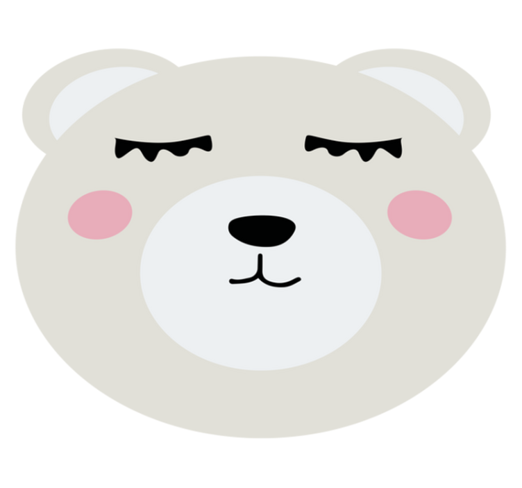 Tapete vinílico infantil desenho de cara de urso - TenStickers