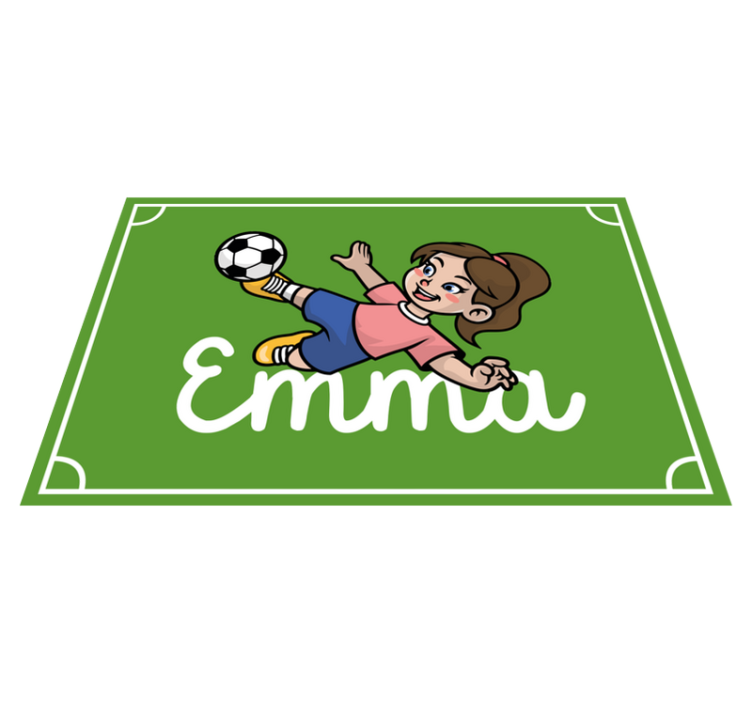 Tapete vinílico com nome tema campo de futebol - TenStickers