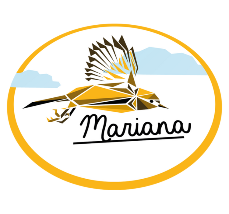 Tapete vinílico com nome pássaro personalizado - TenStickers