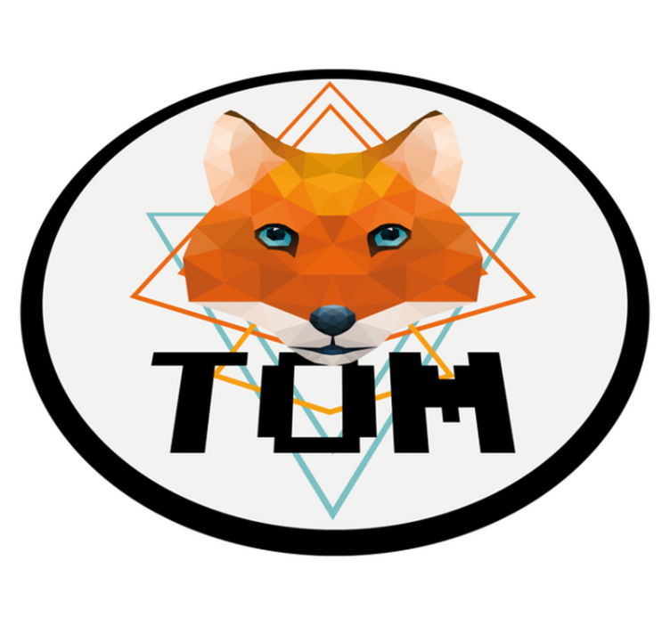 Tapete vinílico com nome círculo geométrico de raposa - TenStickers